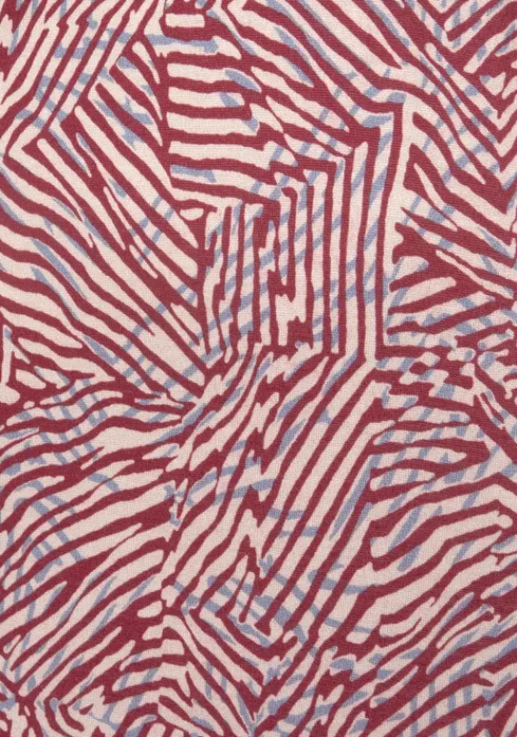 Maxikleider|Vivance Maxikleid Rot-Apricot-Blau Bedruckt