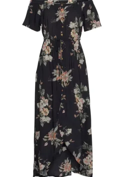 Strandkleider|LASCANA Maxikleid Schwarz-Bedruckt