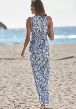 Strandkleider|LASCANA Maxikleid Blau-Bedruckt