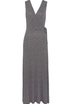 Maxikleider|s.Oliver Maxikleid Anthrazit-Rosa-Bedruckt