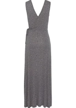 Maxikleider|s.Oliver Maxikleid Anthrazit-Rosa-Bedruckt