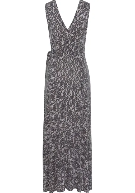 Maxikleider|s.Oliver Maxikleid Anthrazit-Rosa-Bedruckt