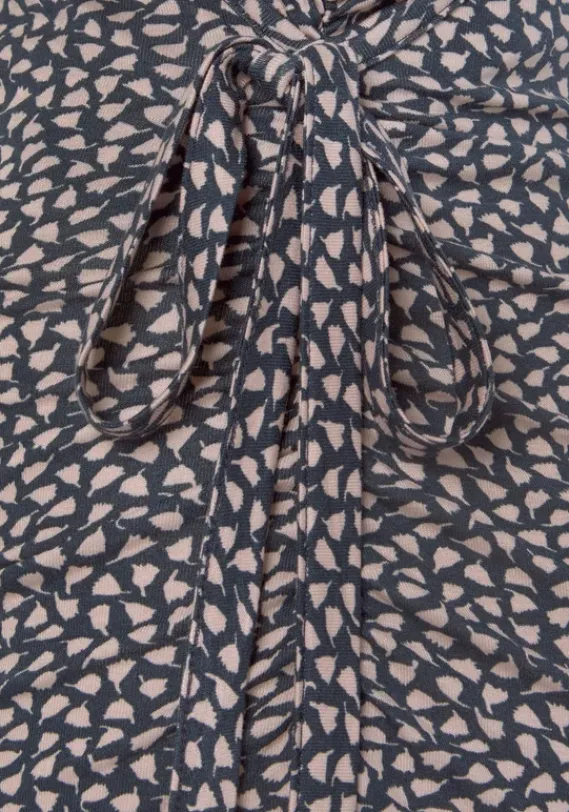 Maxikleider|s.Oliver Maxikleid Anthrazit-Rosa-Bedruckt