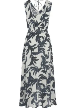 Maxikleider|s.Oliver Maxikleid Sand-Schwarz Bedruckt