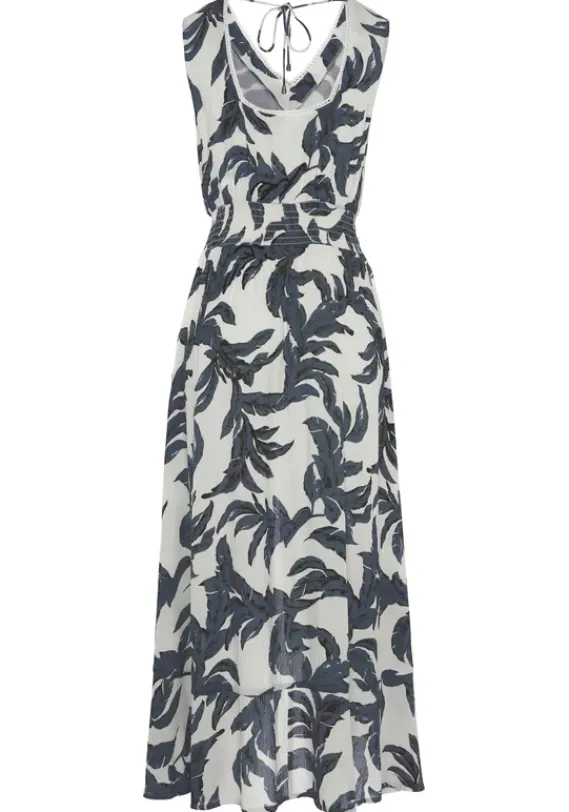 Maxikleider|s.Oliver Maxikleid Sand-Schwarz Bedruckt