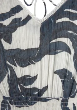 Maxikleider|s.Oliver Maxikleid Sand-Schwarz Bedruckt