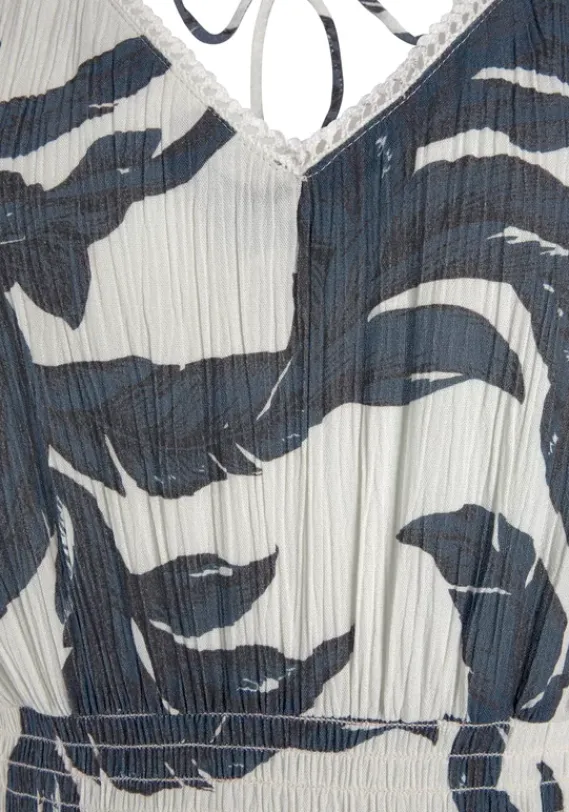 Maxikleider|s.Oliver Maxikleid Sand-Schwarz Bedruckt