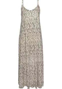 Maxikleider|s.Oliver Maxikleid Beige-Schwarz-Bedruckt