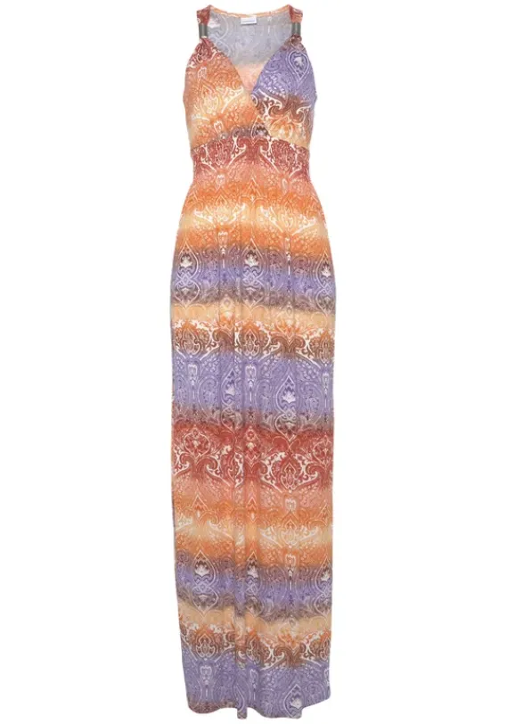 Strandkleider|LASCANA Maxikleid Orange-Flieder
