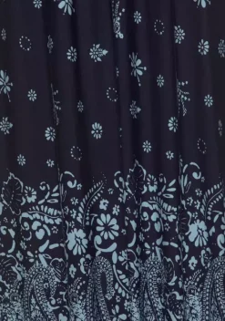 Maxikleider|s.Oliver Maxikleid Blau-Bedruckt