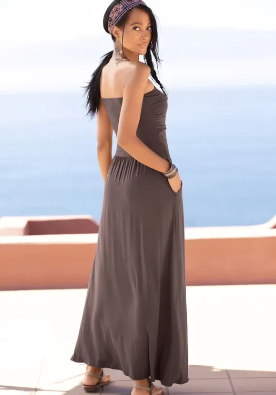 Strandkleider|LASCANA Maxikleid Braun