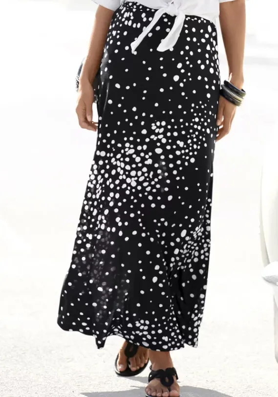 Rocke|Vivance Maxirock Schwarz-Weis-Bedruckt