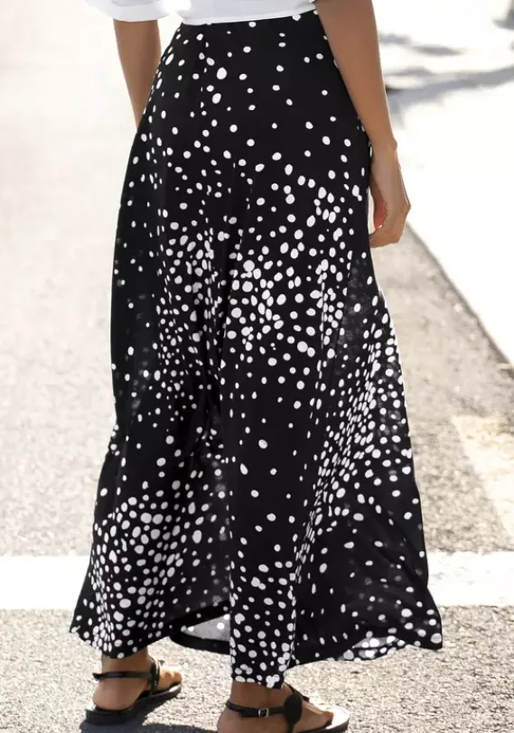 Rocke|Vivance Maxirock Schwarz-Weis-Bedruckt