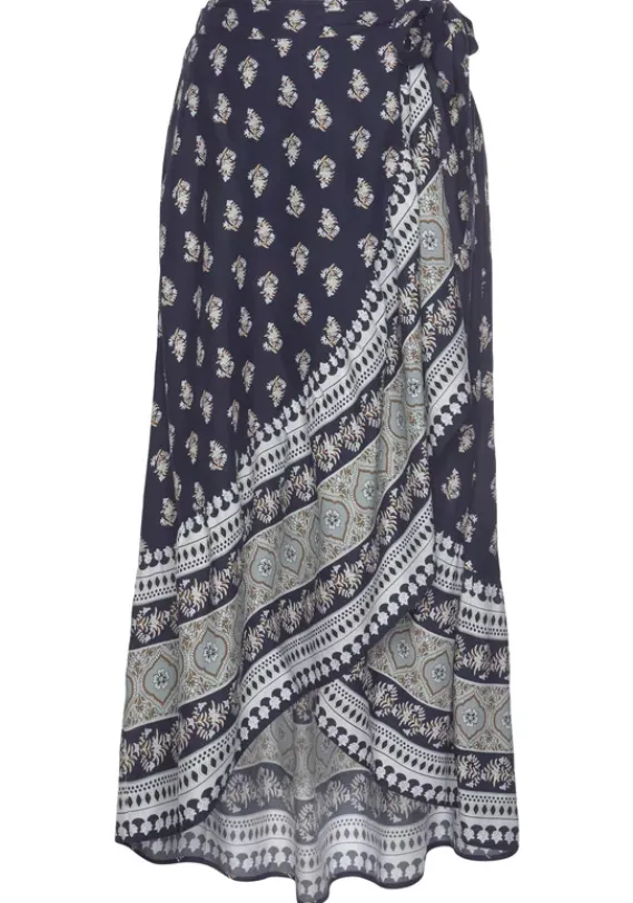 Rocke|Vivance Maxirock Blau-Bedruckt