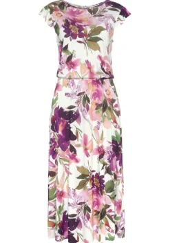 Strandkleider|Beachtime Midikleid Weis Bedruckt