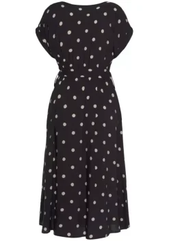 Strandkleider|LASCANA Midikleid Schwarz-Sand-Bedruckt