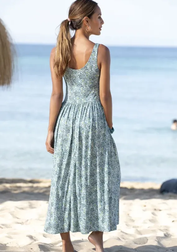 Strandkleider|Vivance Midikleid Grun-Bedruckt
