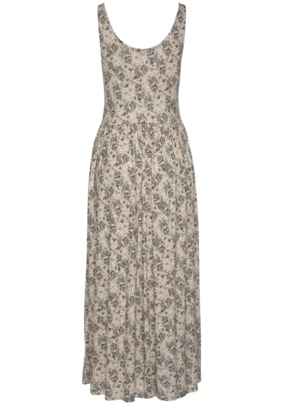 Strandkleider|Vivance Midikleid Beige-Bedruckt