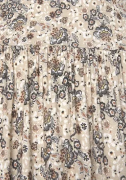 Strandkleider|Vivance Midikleid Beige-Bedruckt