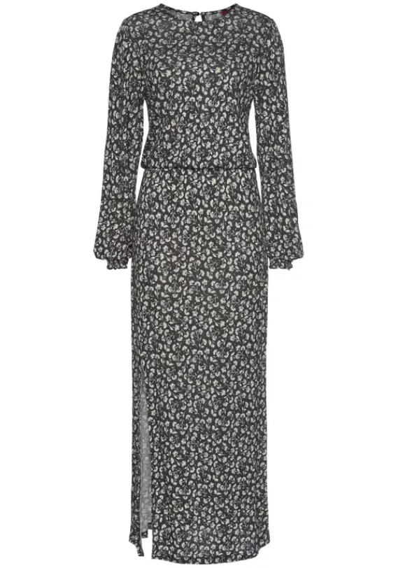 Maxikleider|LASCANA Midikleid Schwarz-Bedruckt