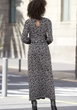 Maxikleider|LASCANA Midikleid Schwarz-Bedruckt