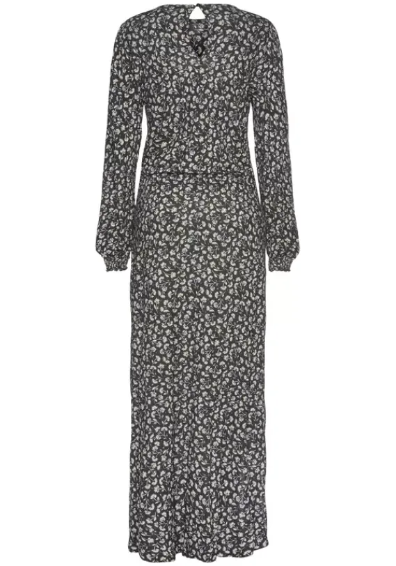 Maxikleider|LASCANA Midikleid Schwarz-Bedruckt