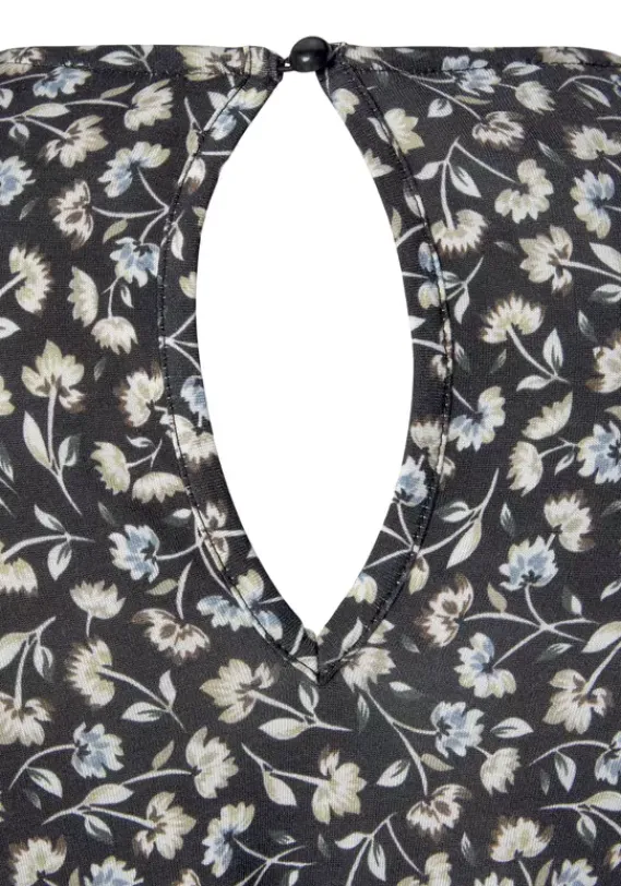 Maxikleider|LASCANA Midikleid Schwarz-Bedruckt