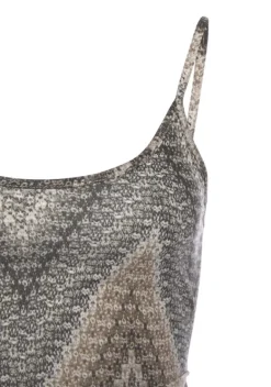 Strandkleider|LASCANA Midikleid Schwarz-Braun-Creme Bedruckt