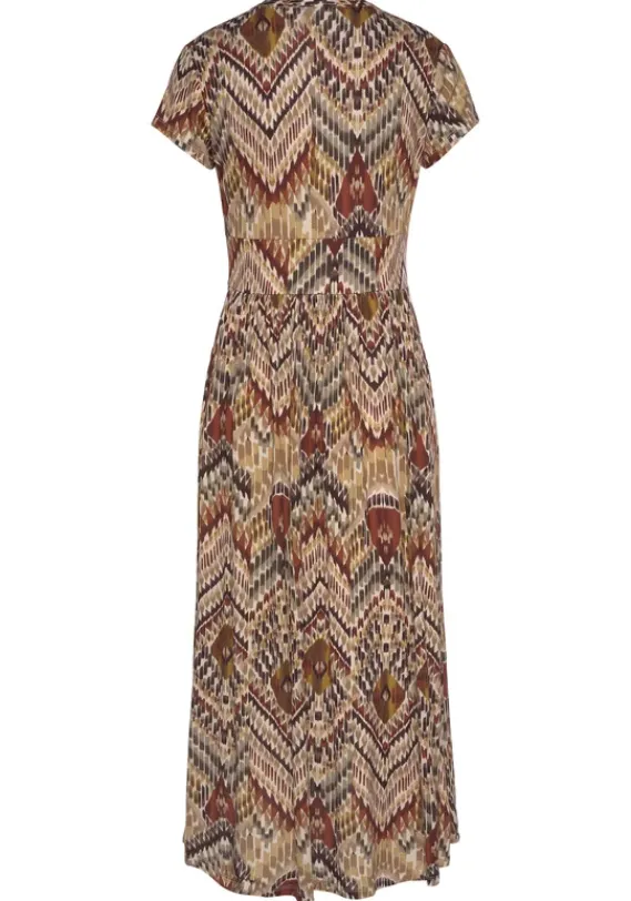 Strandkleider|LASCANA Midikleid Braun-Bedruckt