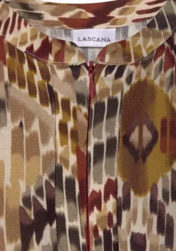 Strandkleider|LASCANA Midikleid Braun-Bedruckt