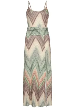 Strandkleider|LASCANA Midikleid Grun-Rostorange-Aubergine-Bedruckt