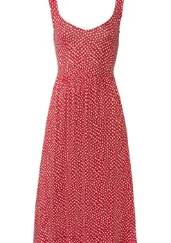 Strandkleider|LASCANA Midikleid Rot-Creme-Bedruckt