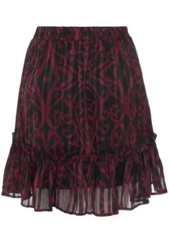 Rocke|Buffalo Minirock Bordeaux-Schwarz-Bedruckt