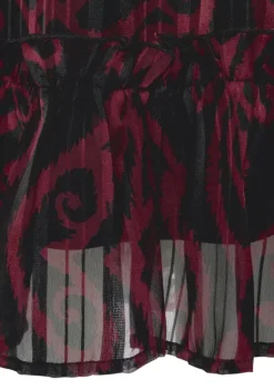 Rocke|Buffalo Minirock Bordeaux-Schwarz-Bedruckt