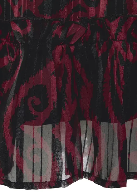 Rocke|Buffalo Minirock Bordeaux-Schwarz-Bedruckt