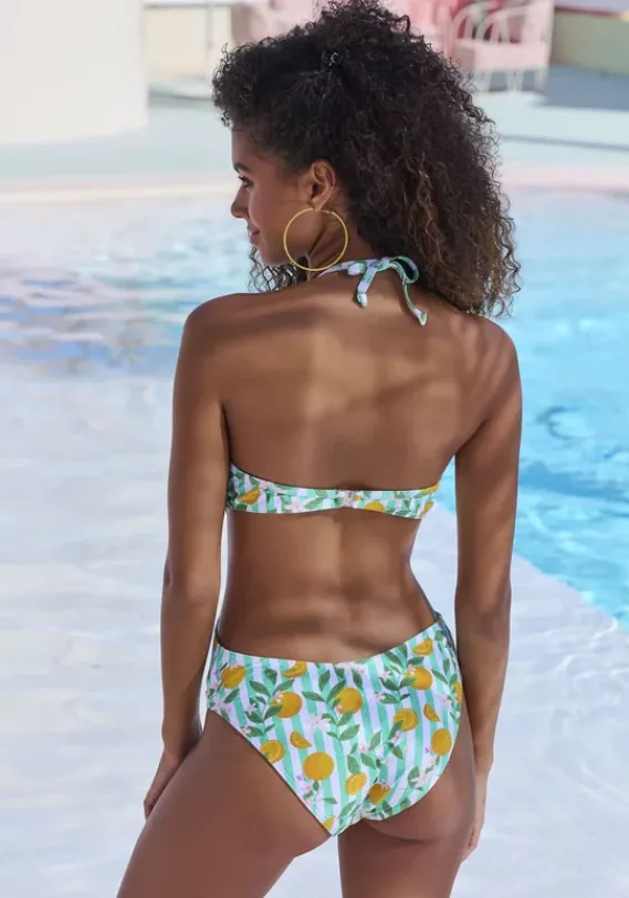 Badeanzuge|Buffalo Monokini"Capri" Mint-Orange Bedruckt