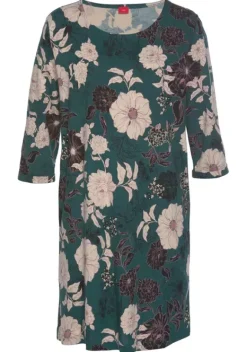 Nachhaltige Nachtwasche|s.Oliver Nachthemd Dunkelgrun-Geblumt