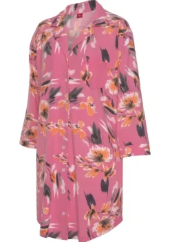 Nachhaltige Nachtwasche|s.Oliver Nachthemd Pink-Allover-Bedruckt