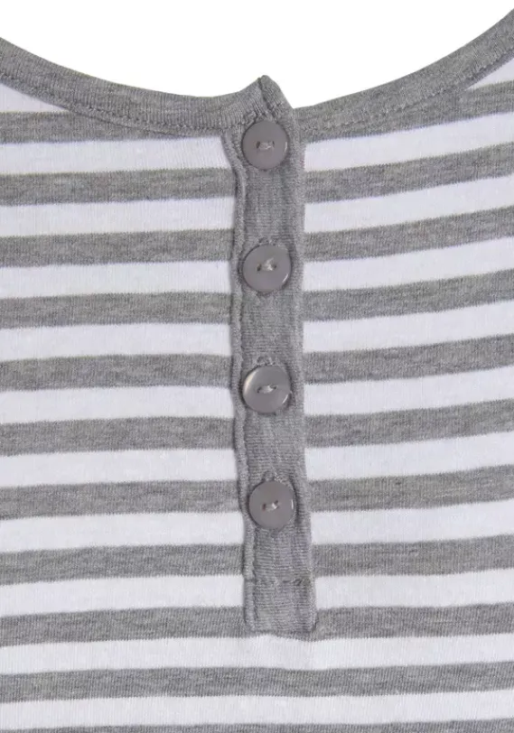 Nachhaltige Nachtwasche|s.Oliver Nachthemd Weis-Grau-Meliert