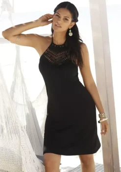 Kurze Kleider|LASCANA Neckholderkleid Schwarz