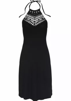Kurze Kleider|LASCANA Neckholderkleid Schwarz
