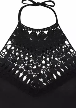 Kurze Kleider|LASCANA Neckholderkleid Schwarz