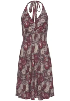 Kurze Kleider|LASCANA Neckholderkleid Lila-Bedruckt