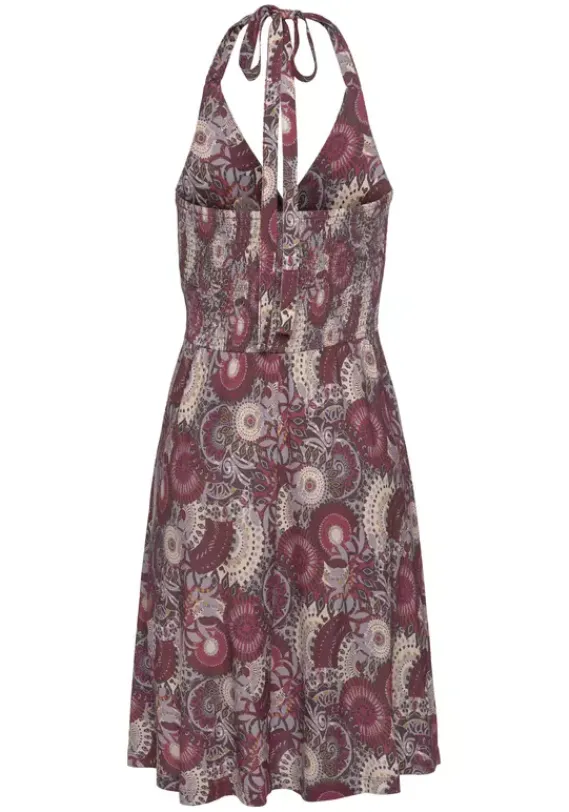 Kurze Kleider|LASCANA Neckholderkleid Lila-Bedruckt