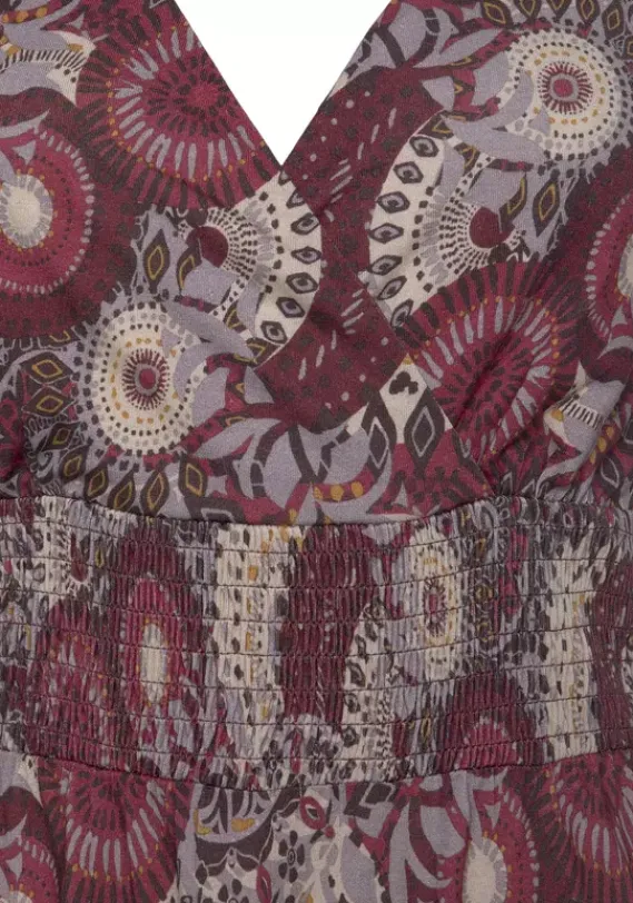 Kurze Kleider|LASCANA Neckholderkleid Lila-Bedruckt