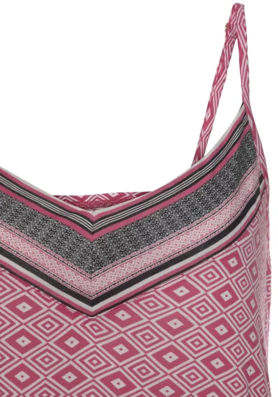 Nachhaltige Nachtwasche|Vivance Dreams Neglige Pink Gemustert