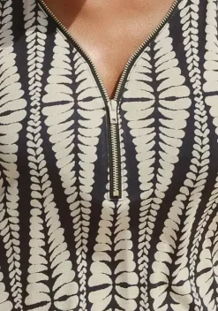 Strandmode|LASCANA Overall Schwarz-Sand-Bedruckt