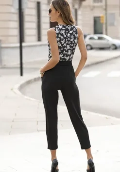 Strandmode|LASCANA Overall Schwarz-Beige-Bedruckt