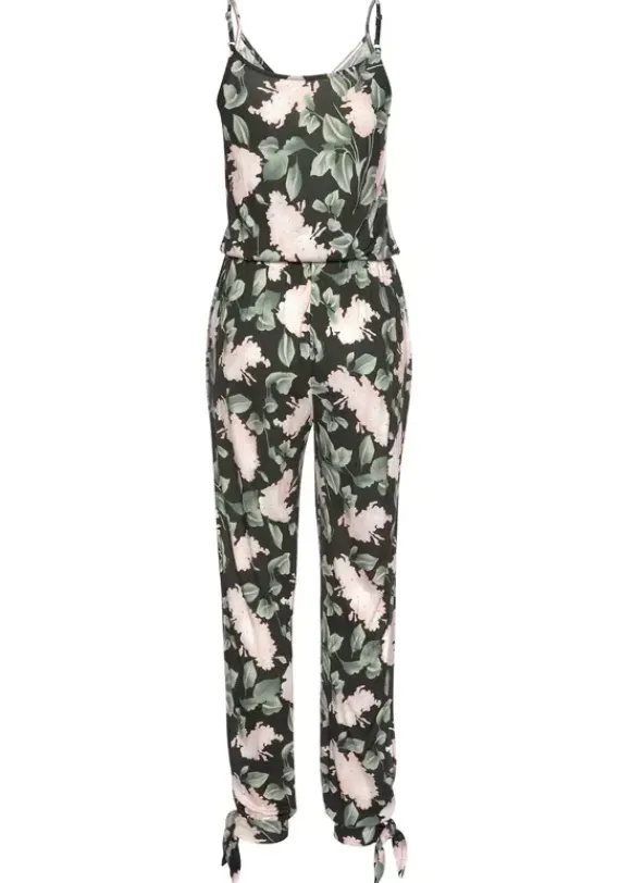 Overalls|Buffalo Overall Schwarz-Rosa-Bedruckt