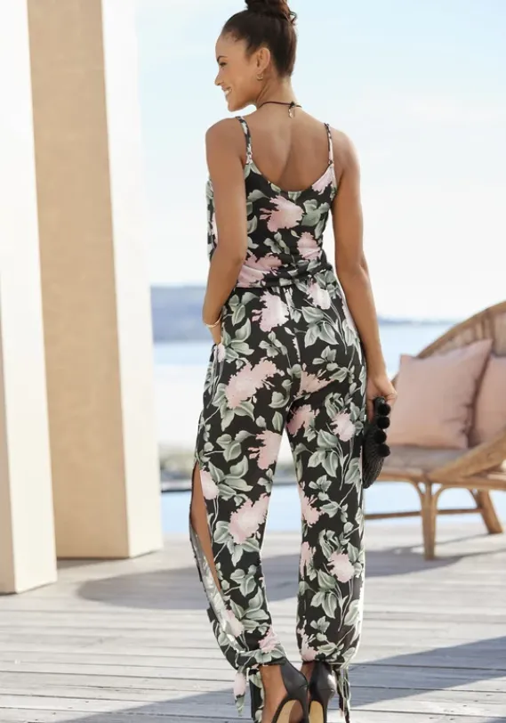 Overalls|Buffalo Overall Schwarz-Rosa-Bedruckt